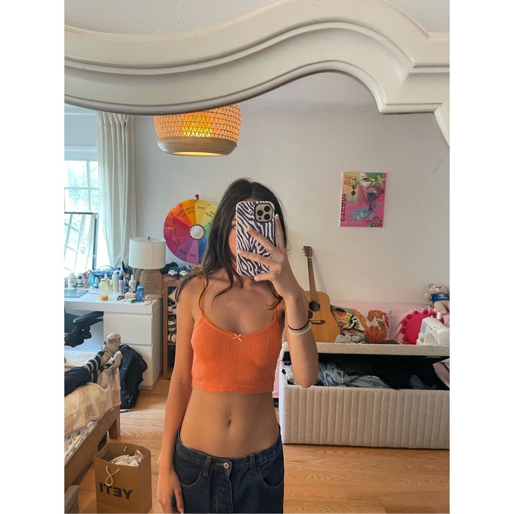Orange Bow Crop Top